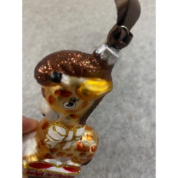 Radko Celebrations Giraffe Baby's 1st Christmas Ornament 2024 Glass Hand Crafted - Picture 4 of 6